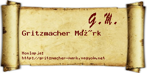 Gritzmacher Márk névjegykártya